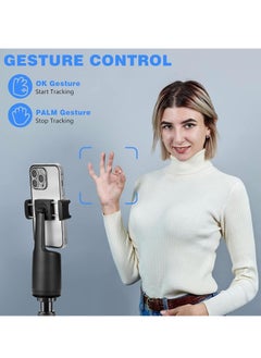 Generic P01 Auto Face Tracking Tripod, 360° Rotation Body Phone Camera Mount Smart Shooting Holder with Remote Selfie Stick, No App, Gesture Control, for Vlog, TikTok  - Image 3