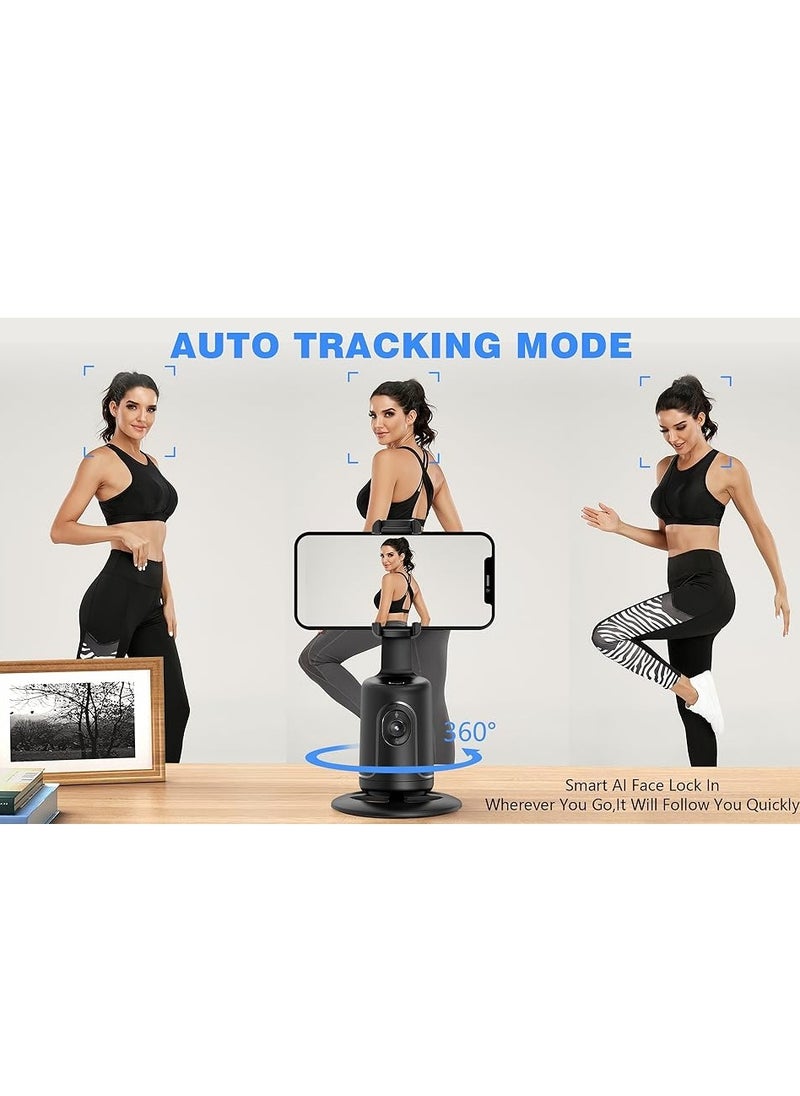 Generic - P01 Auto Face Tracking Tripod, 360° Rotation Body Phone Camera Mount Smart Shooting Holder with Remote Selfie Stick, No App, Gesture Control, for Vlog, TikTok - Image 1
