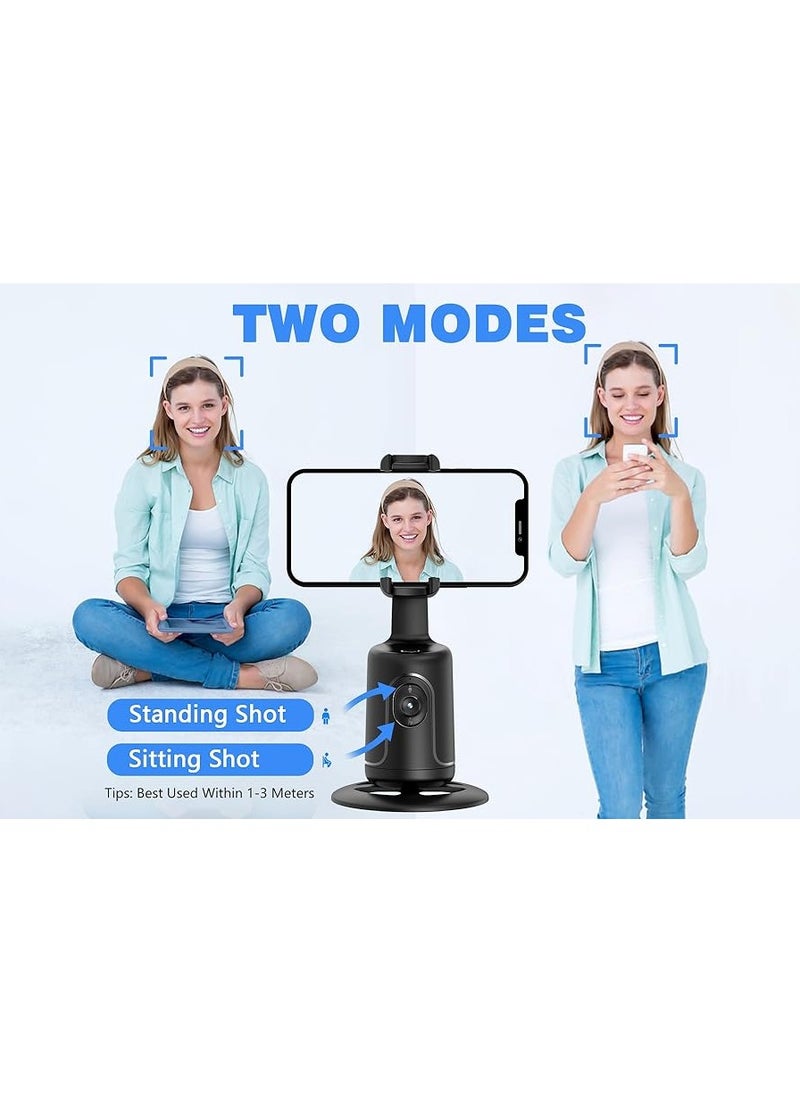 Generic - P01 Auto Face Tracking Tripod, 360° Rotation Body Phone Camera Mount Smart Shooting Holder with Remote Selfie Stick, No App, Gesture Control, for Vlog, TikTok - Image 1