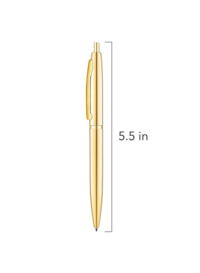 Unibene 6 Pack Gold Click Ballpoint Pens - Black Ink Medium Point(1 Mm), Metallic Retractable Pen Nice Gift For Business Office Students Teachers Wedding Christmas - Image 3
