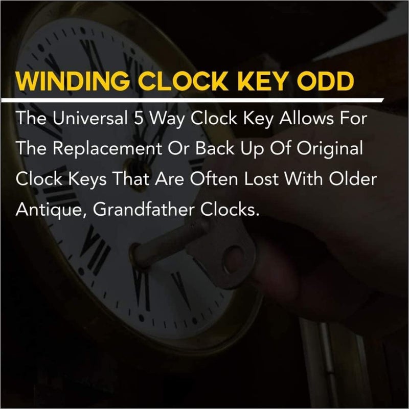 Brass Blessing : 5 Prong Brass Clock Key for Winding Clocks, ODD Numbers, 1 Piece (5023) - Image 3