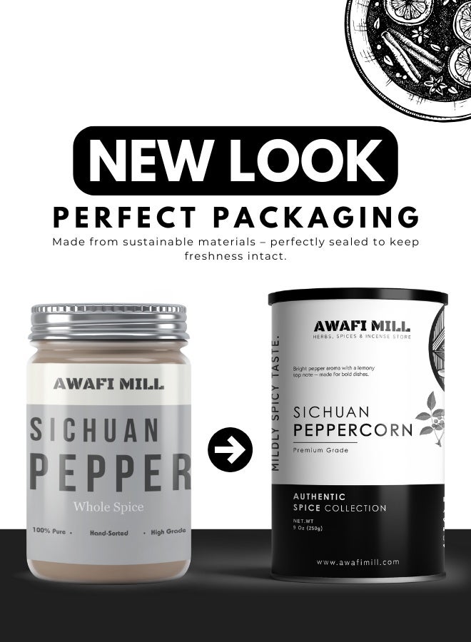 أباميك فلفل سيشوان الصيني من أوافي ميل | قشور فلفل أحمر عطرية للقلي السريع، والهوت بوت، والمعكرونة، ومزيج التوابل - 250 غرام | 9 أونصة - Image 2