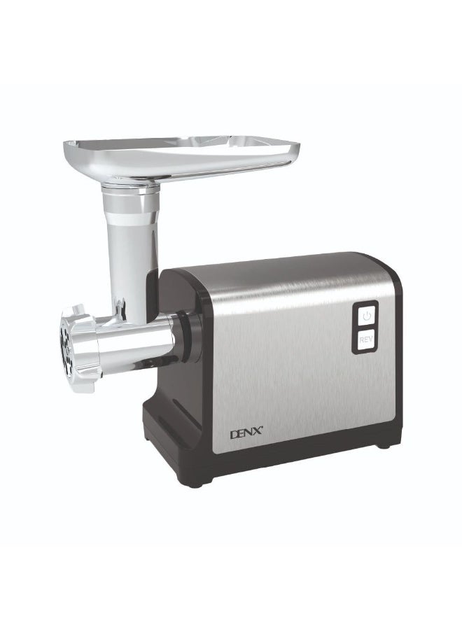 Denx Electric meat grinder and mincer, pure copper motor, 3 stainless steel blades and accessories, reverse function, 1200 watts - Image 1