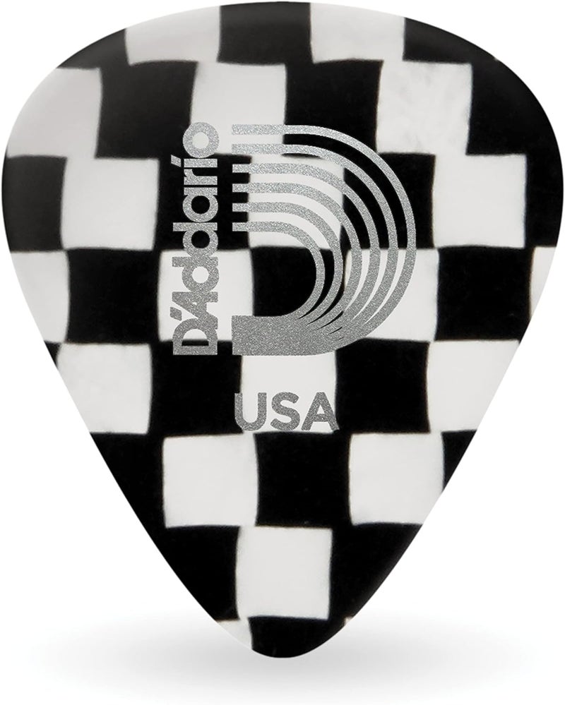 D'Addario Checkerboard Celluloid Guitar Picks - 10 Pack - Image 1