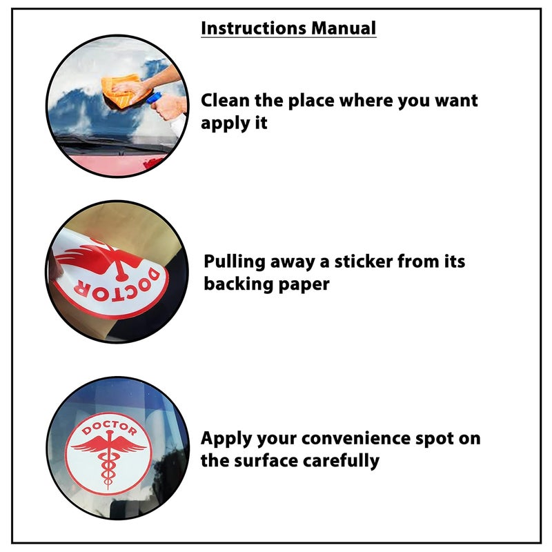 Claw cuts - Doctor Logo Inside Symbol Sticker for Cars & Bikes, Waterproof & Easy to Stick Symbolic Vinyl Sticker/Sign, White & Red, Pack of 2, Size - L X H (9 cm X 9 cm)-Self-Adhesive - Image 3