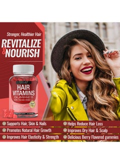 Toplux Hair Vitamins Gummies Supplement Faster Hair Growth Gummy 5000Mcg Biotin Folic Acid Vitamin C & E Support Stronger & Thicker Hair Skin Nails Nongmo For Men Women 60 Berry Flavored Gummies  - Image 4