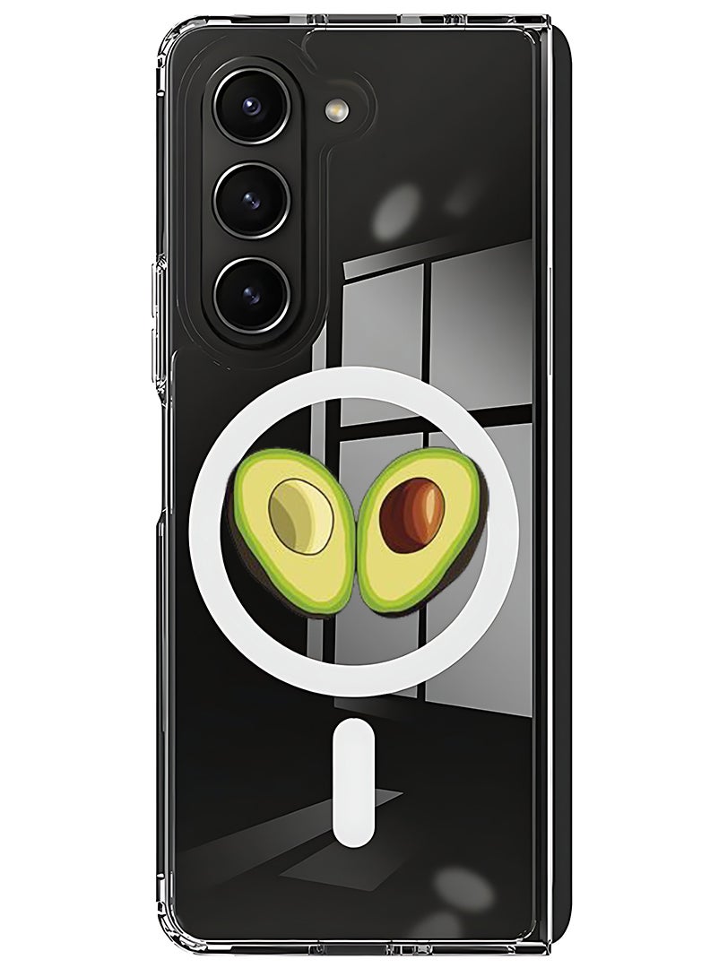 Theodor Magnetic Case for Samsung Galaxy Z Fold 6 Compatible with MagSafe Wireless Charging, Shockproof Phone Bumper Cover Avacado Open - Image 1