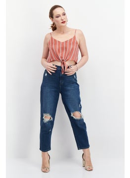 INC Women Straight Fit Wash Stretchable Mom Jeans, Blue  - Image 2