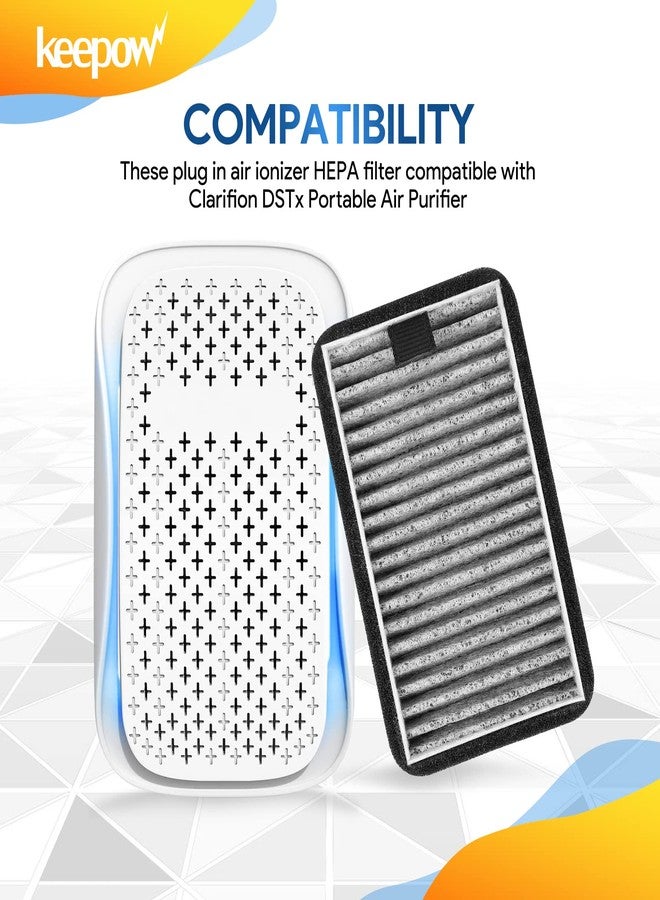 KEEPOW DSTx HEPA +Carbon Filters Replacement Compatible with Clarifion DSTx Mini Personal Portable Air Purifiers. Activated Carbon Filters for Bedroom and Pets. Works for Dust,4 Pack - Image 4