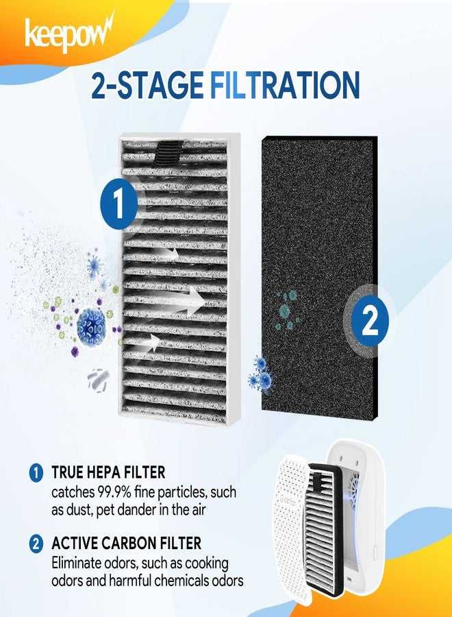 KEEPOW DSTx HEPA +Carbon Filters Replacement Compatible with Clarifion DSTx Mini Personal Portable Air Purifiers. Activated Carbon Filters for Bedroom and Pets. Works for Dust,4 Pack - Image 5