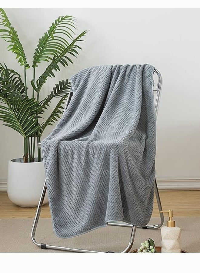 Royee 2Pcs Adult Bath Towel Set With Face Towel, Quik Dry Coral Fleece Beach Towels For Man and Woman(35*75cm+70*140cm) - Image 1
