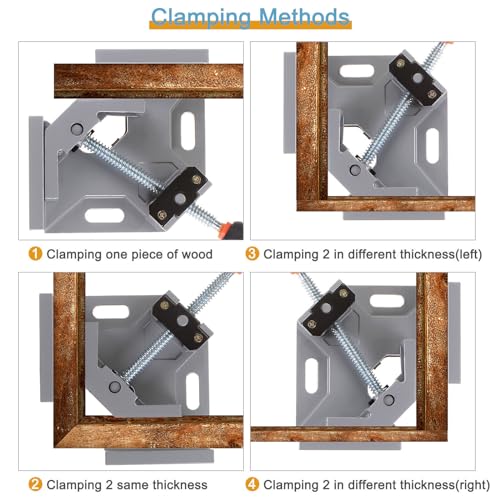 Inditrust 90° Right Angle Clamps/Corner Clamp tools for Carpenter, Welding, Wood-working, Engineering, Photo Framing (Single Handle Corner Clamp) grey - Image 5
