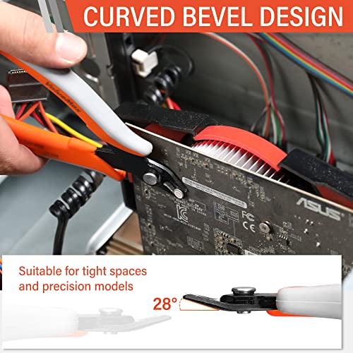 ValueMax Flush Wire Cutters, 3 Pack 5 Inch Precision Micro Cutter Anti-Slip Flush Cut Pliers, Diagonal Side Cutters for Electronics, Aluminum, Jewelry, 3D Printing, and Soft Copper Wire - Image 4