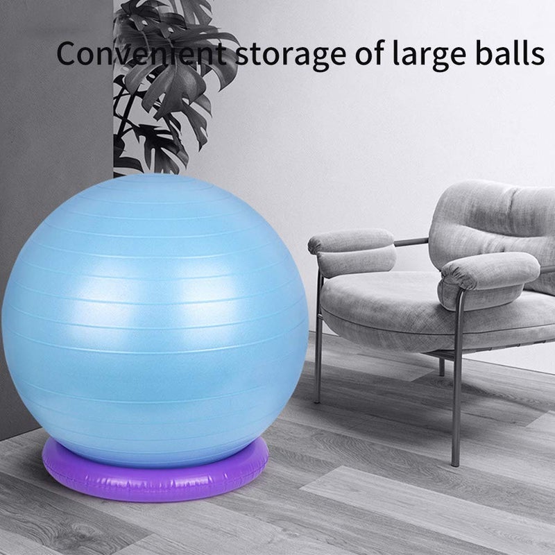 SZTLKHH Yoga Ball Baseï¼ŒFixed Ring Round PVC Anti Slip Stable, Fitness Ball for Home Gym, Office, Improves Back Pain, Posture & Balance, Exercise(1Pcs Purple) - Image 5