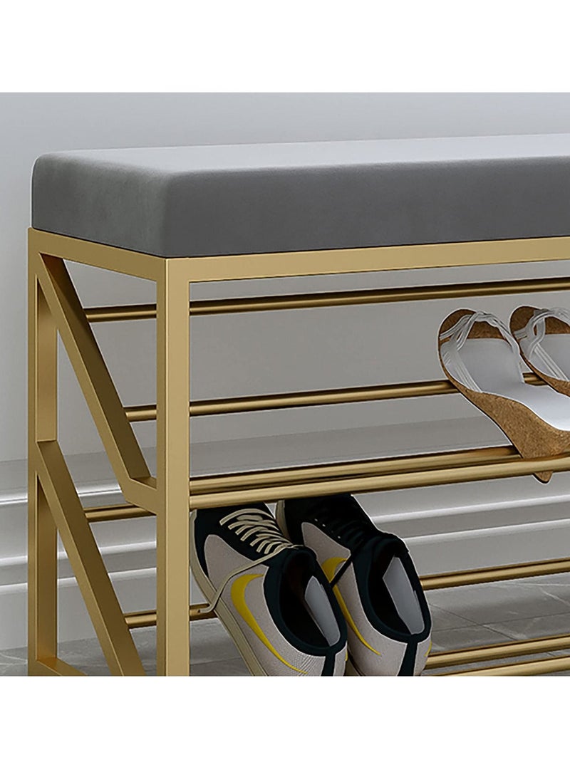 Arabest مقعد تخزين الأحذية من طبقتين مع أرفف شبكية رف أحذية مع مقعد قوي لتنظيم الأحذية للمدخل وغرفة المعيشة والممر - Image 5