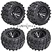 FriHobby 28 Tires and Wheels 12mm Hex PreGlued 110 Monster Truck Tyres Sets for Traxxas Rustler Stampede Redcat Volcano Blackout MT OffRoad Cars Models 2S4S Brushless Power Set of 4 - Image 2