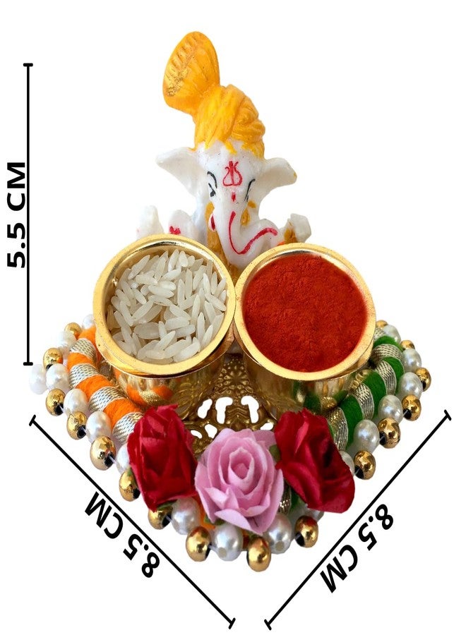 CLUZE Cool Bhai and Bhabhi Pataka Quirky Designer Rakhi set of 2 with Ganesha Idol Roli Chawal Platter - Image 2