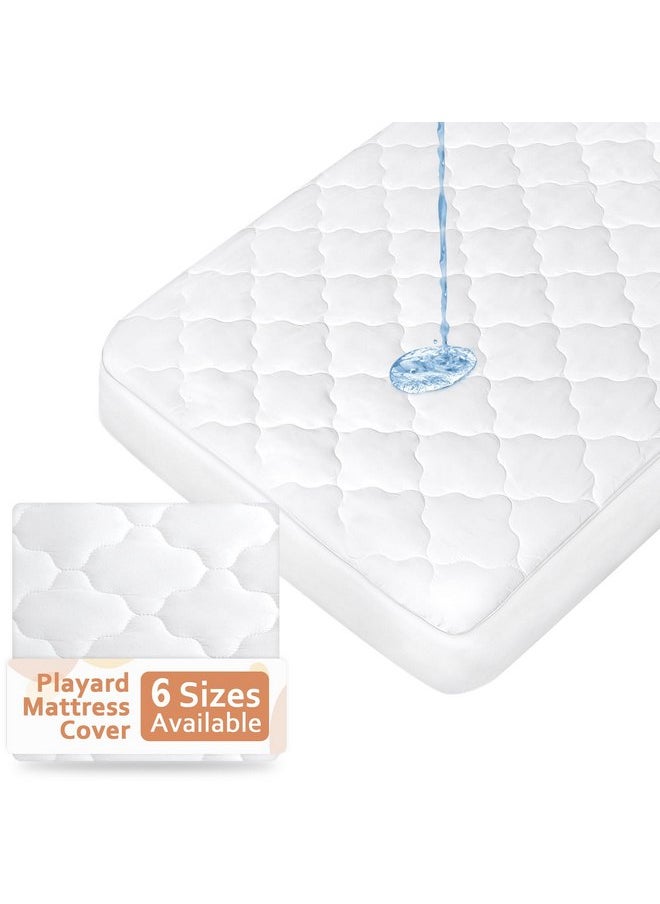 Moonsea Pack and Play Mattress Pad (6 Sizes), Compatible with Pamo Babe Portable Playard, Pack and Play Mattress Sheets Cover Protector Waterproof Soft Quilted, Pack and Play Sheets Fitted  - Image 1