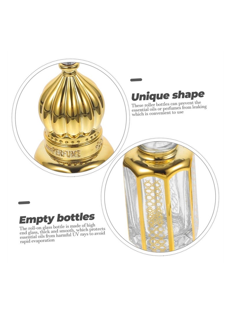 Essential Oil Bottling 3PCS Crystal Glass Roller Bottle Metal Trim Mini Spray Bottles Clear Container Empty Sub Bottle Refillable Perfume Bottles Empty Vintage Glass Perfume Bottle - Image 5