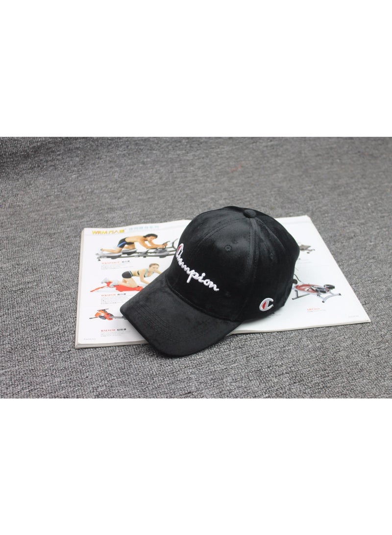 شامبيون Black Suede Baseball Cap