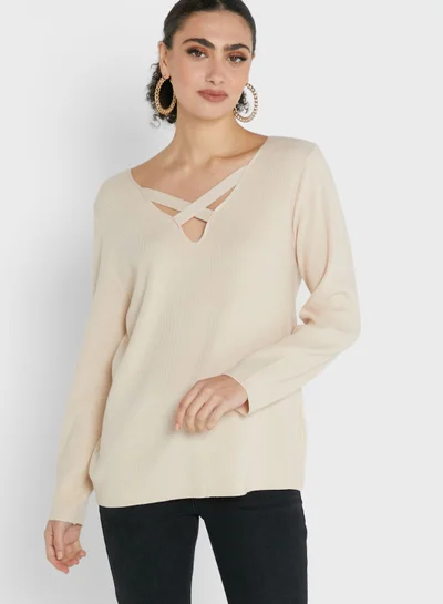 Ginger Criss Cross Front Detail Sweater
