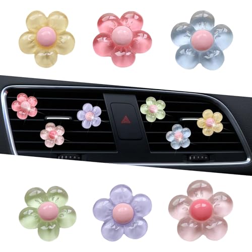 Ferianl 6PCS Flower Air Vent Clips Air Conditioner Outlet Decoration Cute Car Dashboard Accessories Universal Aut Interior Decorative Accessories for Women Girls - Image 1