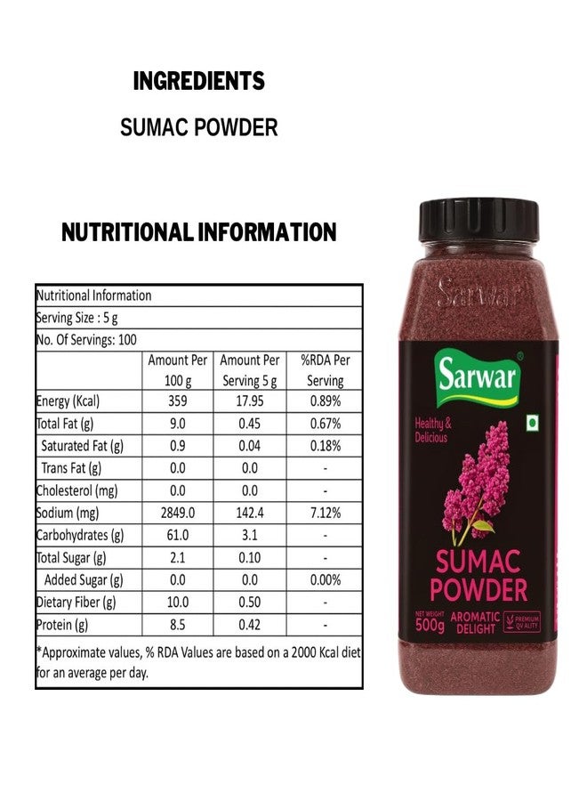 Sarwar Sumac powder 500g| Turkish Sumac Spice| Premium sumac seasoning| 100% Natural| Organic sumac powder| For Cooking| 100% Pure - Image 5