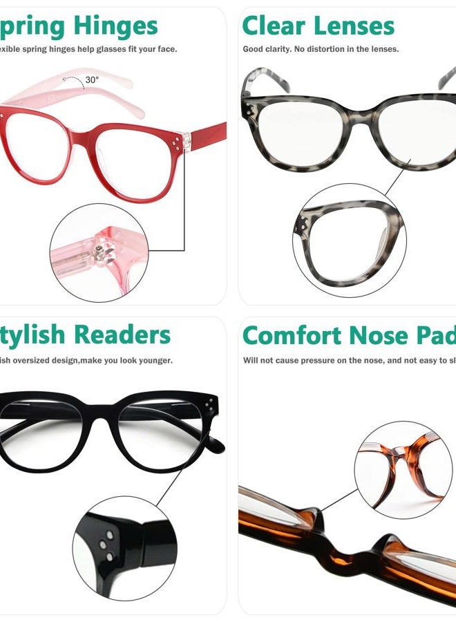 Eyekepper Oversize Reading Glasses Women Stylish Readers, Tortoise, One size - Image 5