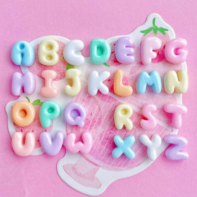 Mini Resin Alphabet Beads for DIY Phone Case Hair Clip Decor - Image 3