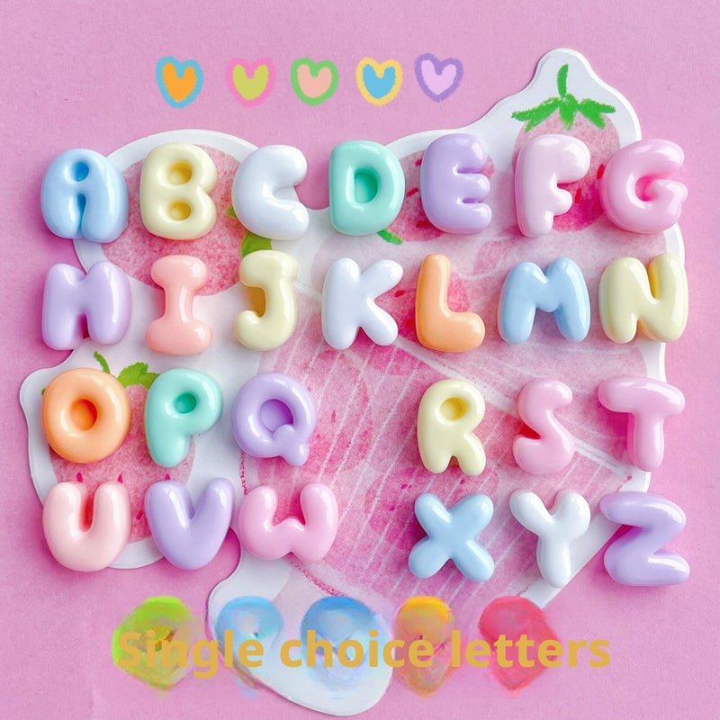 Mini Resin Alphabet Beads for DIY Phone Case Hair Clip Decor - Image 1