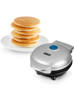 DASH Mini Maker Electric Round Griddle for Individual Pancakes, Cookies, Eggs & other on the go Breakfast, Lunch & Snacks with Indicator Light + Included Recipe Book - Silver