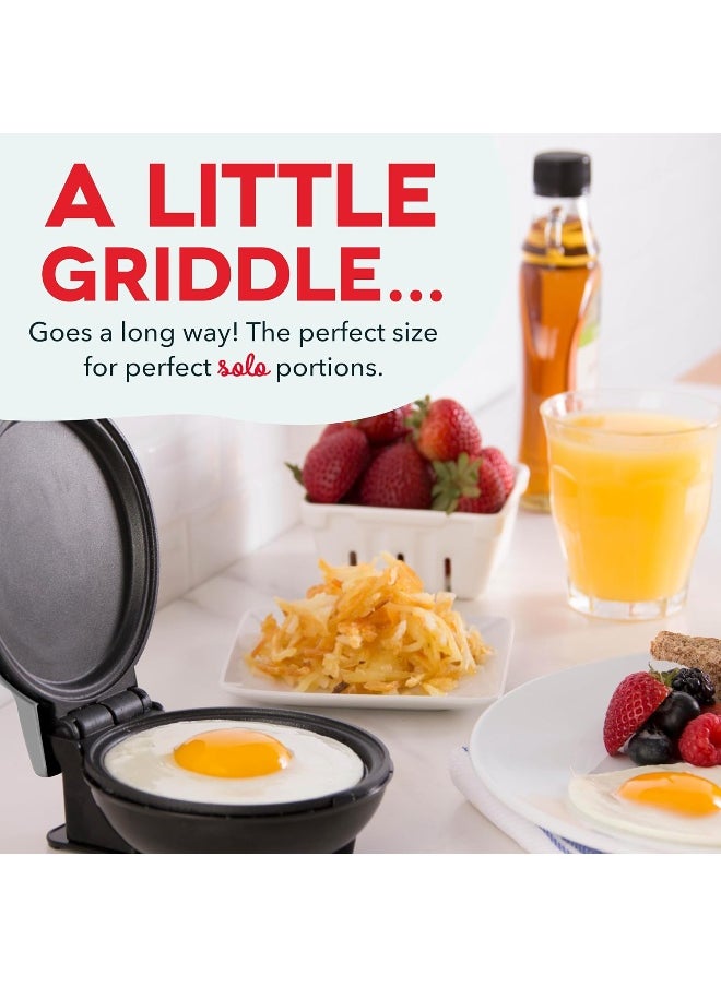 Dash DASH Mini Maker Electric Round Griddle for Individual Pancakes, Cookies, Eggs & other on the go Breakfast, Lunch & Snacks with Indicator Light + Included Recipe Book - Silver  - Image 2