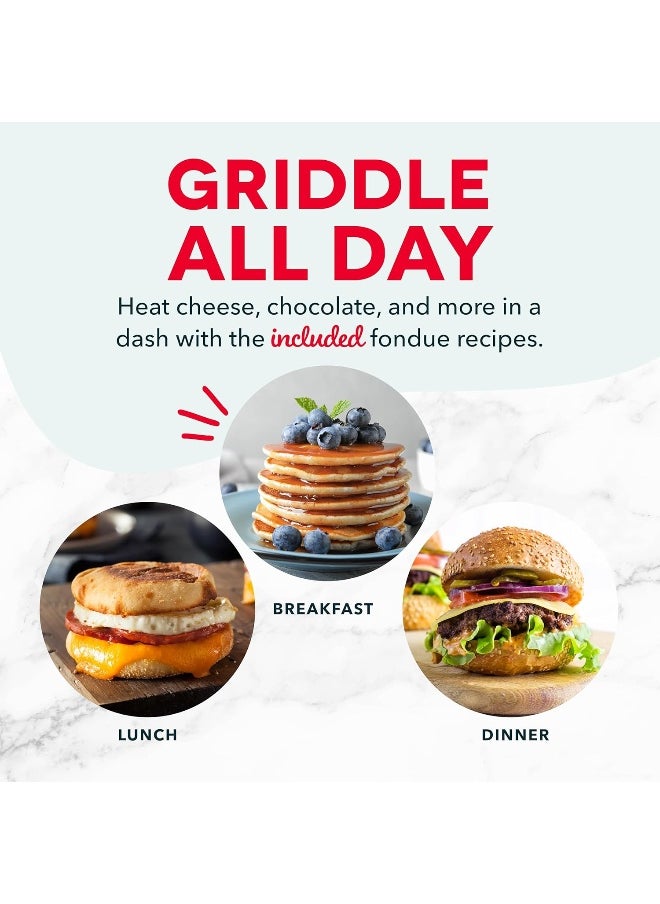 Dash DASH Mini Maker Electric Round Griddle for Individual Pancakes, Cookies, Eggs & other on the go Breakfast, Lunch & Snacks with Indicator Light + Included Recipe Book - Silver  - Image 4