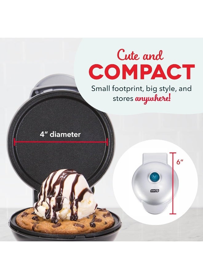 Dash DASH Mini Maker Electric Round Griddle for Individual Pancakes, Cookies, Eggs & other on the go Breakfast, Lunch & Snacks with Indicator Light + Included Recipe Book - Silver  - Image 5