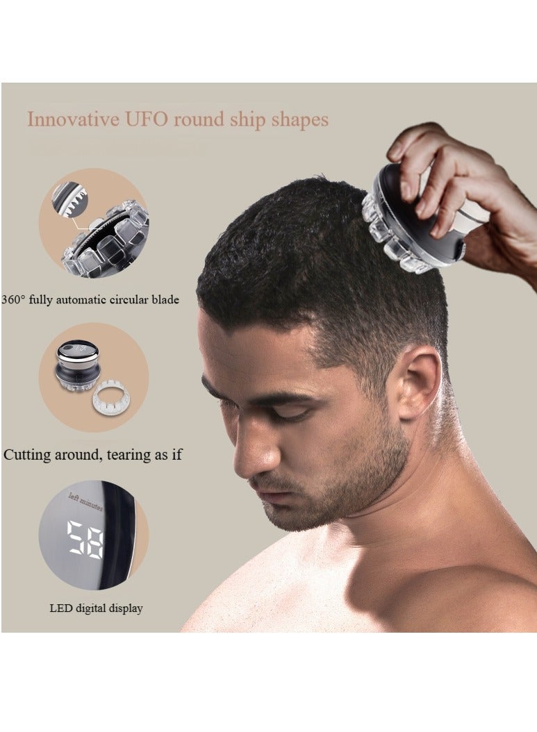 Men's shaving machine, professionally charged electric shaver, advanced beard trimming system, upgraded bald men's shaver, large-capacity lithium battery, 3-second travel lock - Image 1