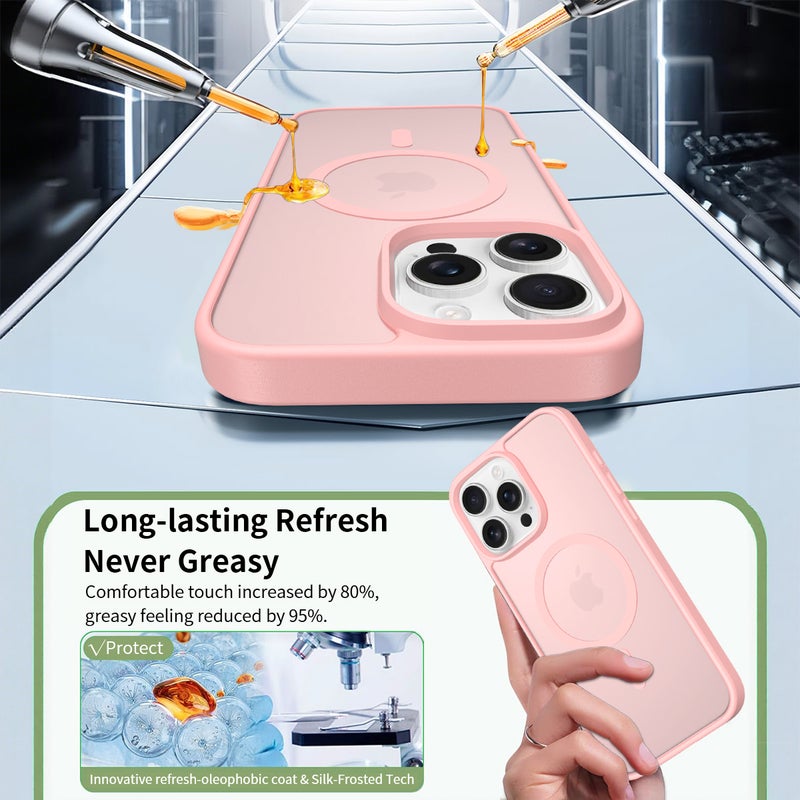 iPhone15Pro MagSafe Case Magnetic Back Cover,【Full Shockproof Protection】Translucent Matte Back - Image 5