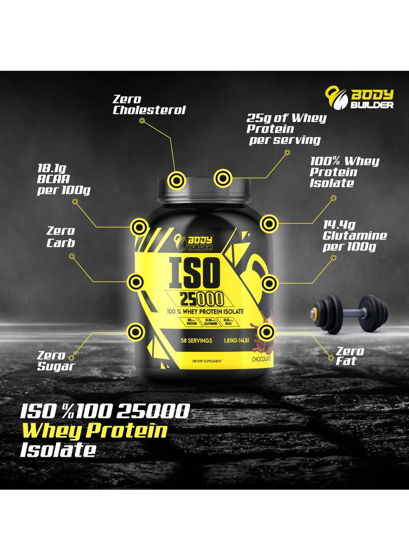 Body Builder - Body Builder ISO 25000, Lean Muscles Growth, Rapid absorption of protein, Support Recovery, Vanilla Ice Cream Flavor, 4 Lbs - Image 1