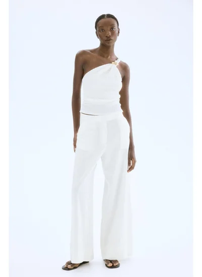 H&M Wide linen-blend trousers