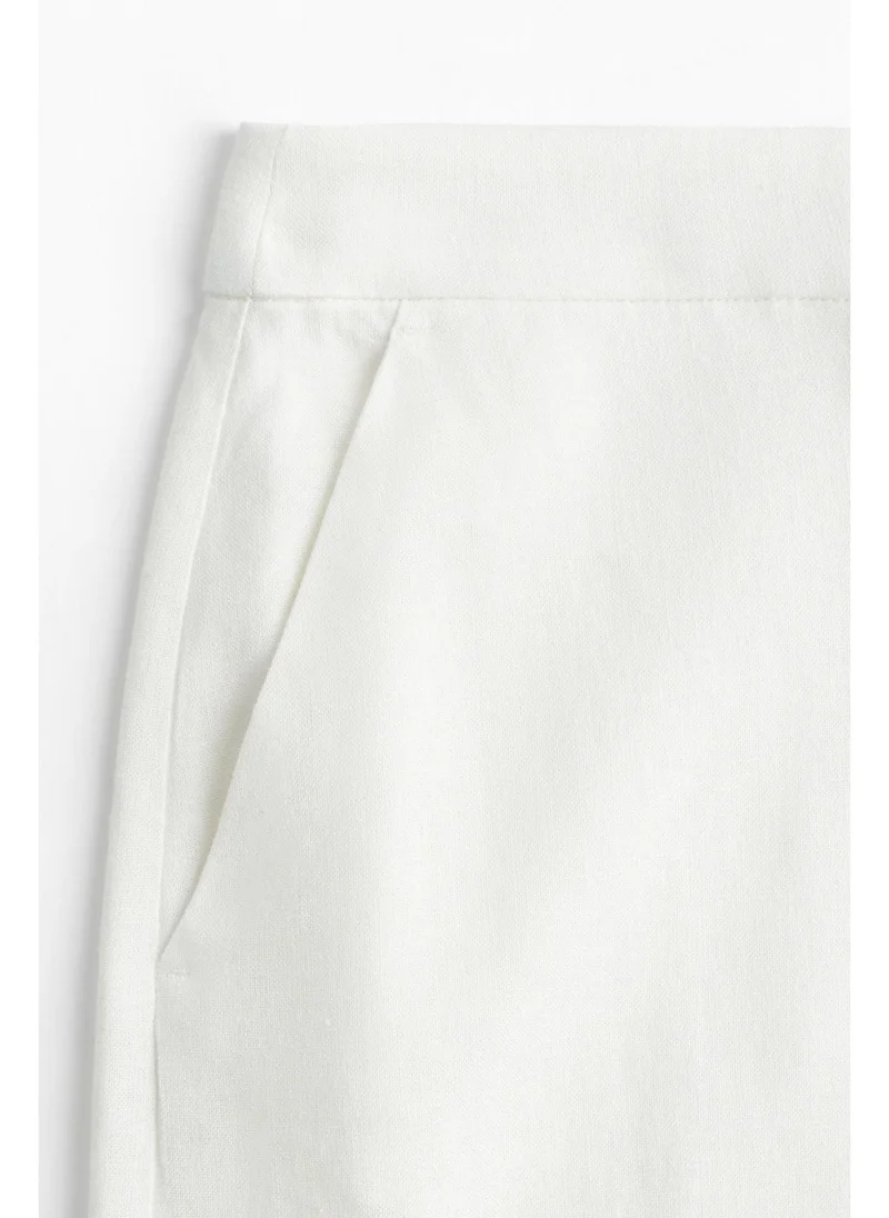 اتش اند ام Wide linen-blend trousers