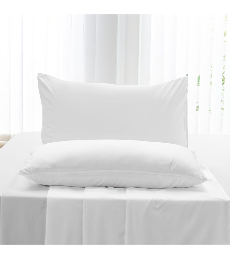 Ginger Queen Solid Color Brushed Bed Sheet and Pillowcase Set 3 Pieces Polyester Soft All Season Simple One Fitted Sheet Machine Washable - Image 5