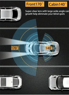 Haidue Hd 1080p dashcam, HD car in front of the car inside the car behind the car simultaneously recording  - Image 3