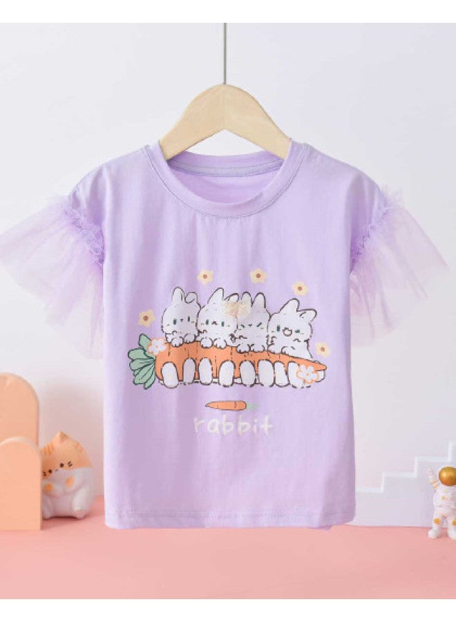 Bornbay summer Girls' Short-sleeve T-shirt - Lightweight, Airy & Skin-friendly - Image 1