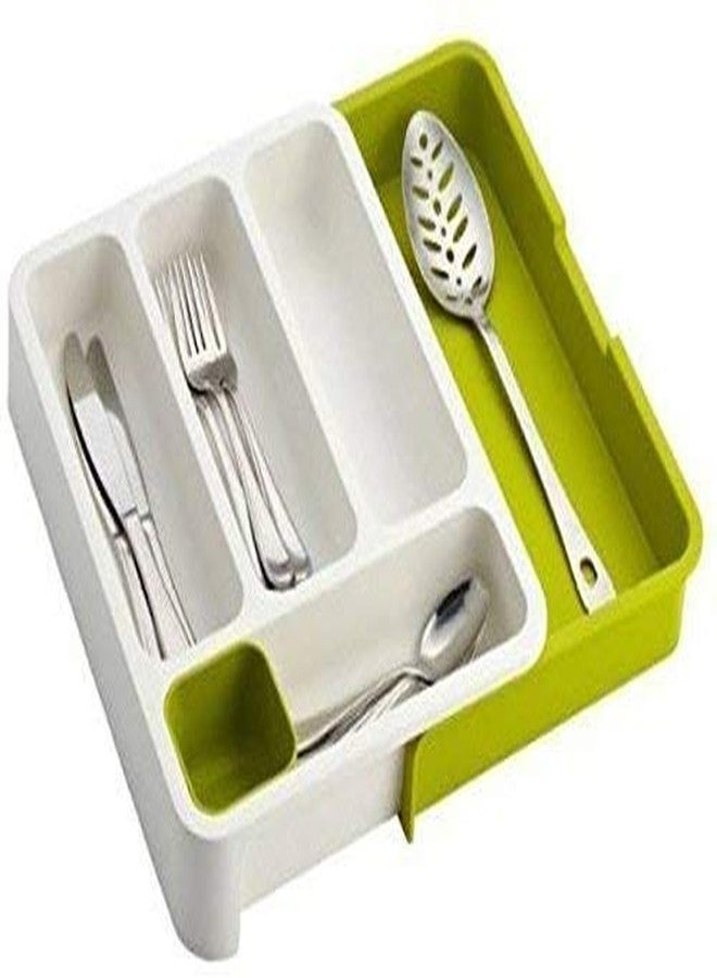 KD ZONE Expandable Cutlery Tray Drawer Organizer – Adjustable Plastic Kitchen Utensil Holder for Spoons, Forks, Knives – Multipurpose Modular Drawer | Moveable Storage Dish - Image 2