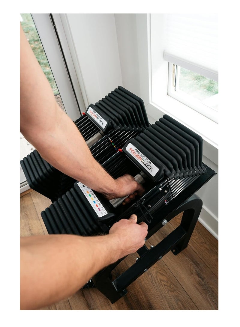 POWERBLOCK باور بلوك برو 100 EXP، مقبض TPR، دمبل قابل للتعديل، يتوسع من 5-40 رطل (زوج) - Image 5