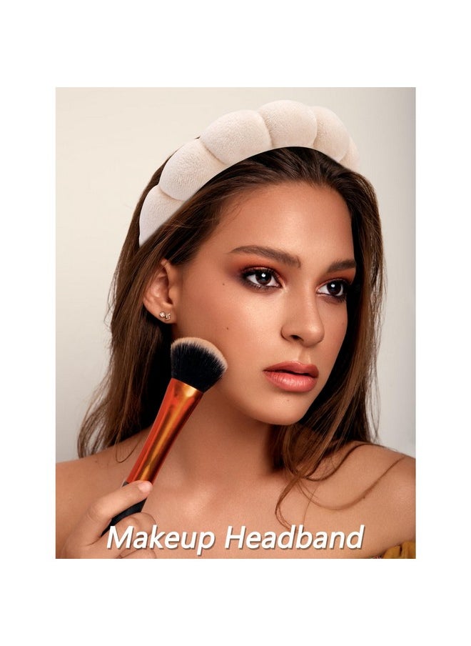 Velscrun VELSCRUN 6 Pack Makeup and Skincare Headbands, Brown Sponge Hair Band Bow Tie Set - Wristband Hair Accessories for Women Gifts  - Image 3