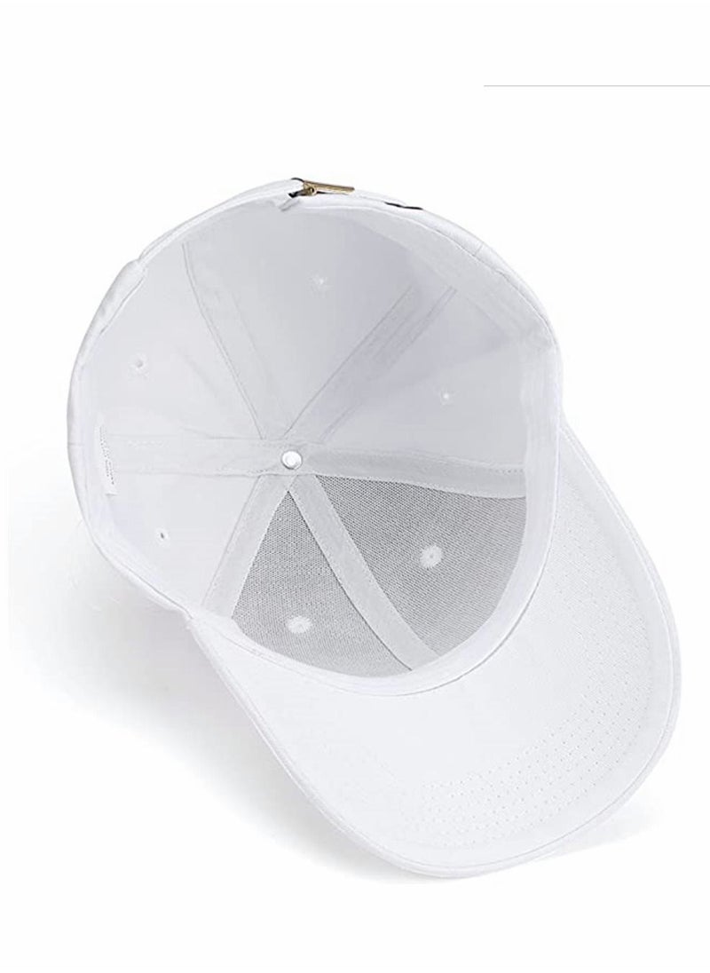 SYOSI - Baseball Caps, White Baseball Hats, Plain Adjustable Baseball Cap, Classic Panel Hat, Fashionable Dad Hat Fit Outdoor Sports Sun Hat in Summer Fits Men Women, 1 Pcs - Image 1