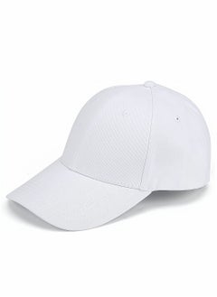 Baseball Caps, White Baseball Hats, Plain Adjustable Baseball Cap, Classic Panel Hat, Fashionable Dad Hat Fit Outdoor Sports Sun Hat in Summer Fits Men Women, 1 Pcs