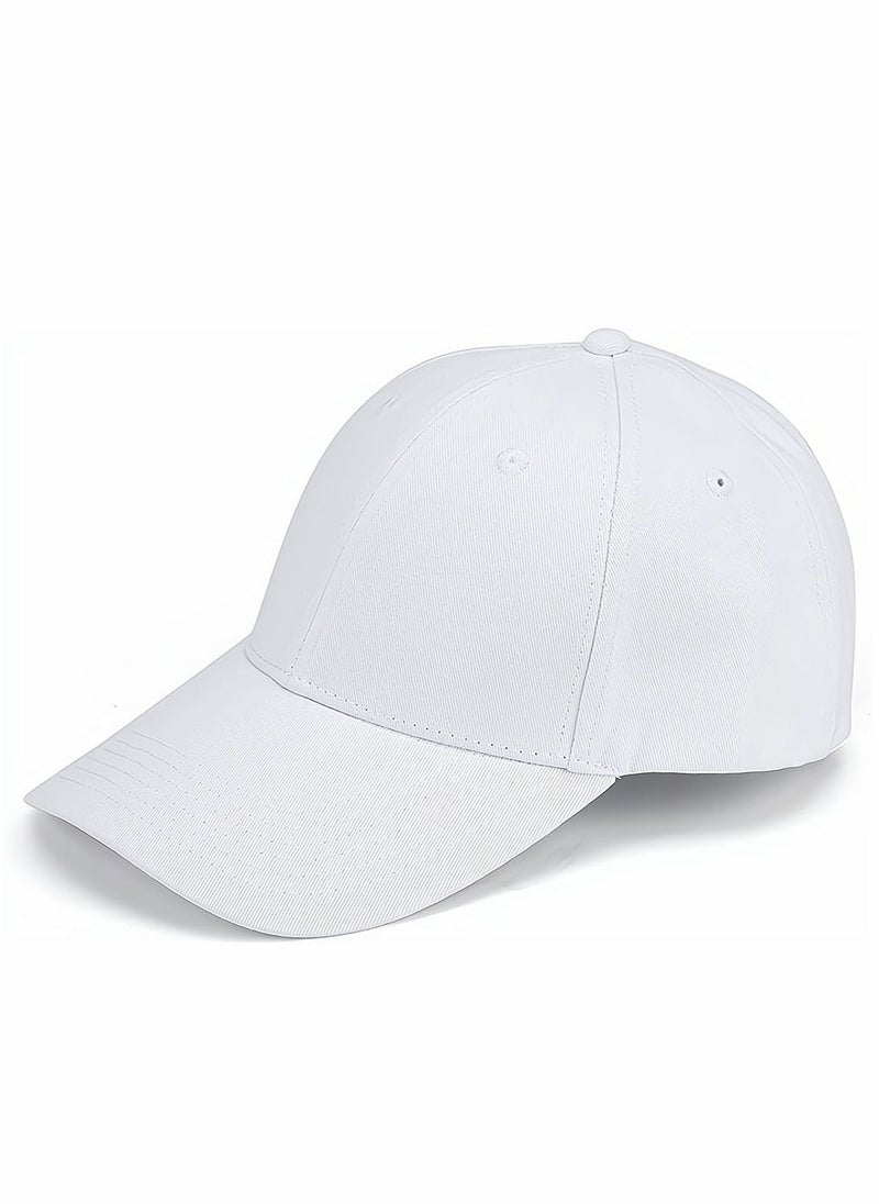 SYOSI - Baseball Caps, White Baseball Hats, Plain Adjustable Baseball Cap, Classic Panel Hat, Fashionable Dad Hat Fit Outdoor Sports Sun Hat in Summer Fits Men Women, 1 Pcs - Image 1
