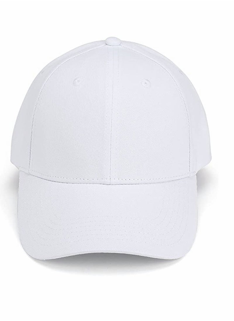 SYOSI - Baseball Caps, White Baseball Hats, Plain Adjustable Baseball Cap, Classic Panel Hat, Fashionable Dad Hat Fit Outdoor Sports Sun Hat in Summer Fits Men Women, 1 Pcs - Image 1