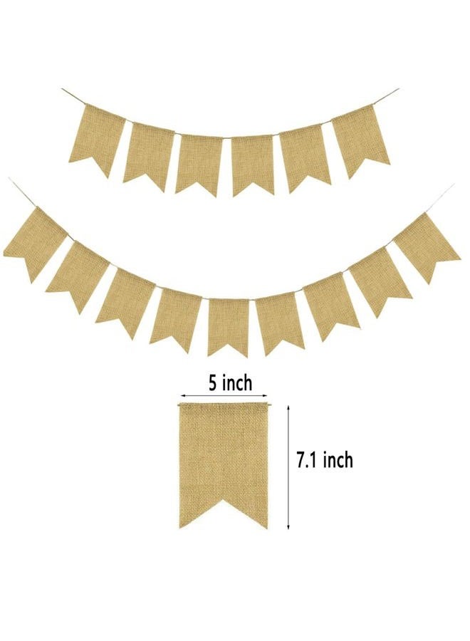 YUNSHANGMO 15PCS Burlap Baner PreStringed, DIY Custom Banner Kit, Customizable Personalized Banner, With Letters A to Z Stencil, Birthday Wedding Party Decor - Image 3
